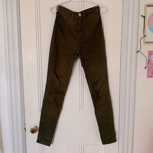 High rise skinny jeans - green